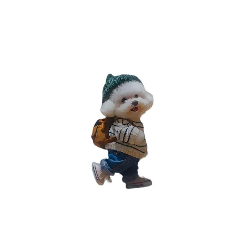 Fun Unique Acrylic Dog Backpack Pendant Delightful Teddy Dog Keychain For Car Interior Decor
