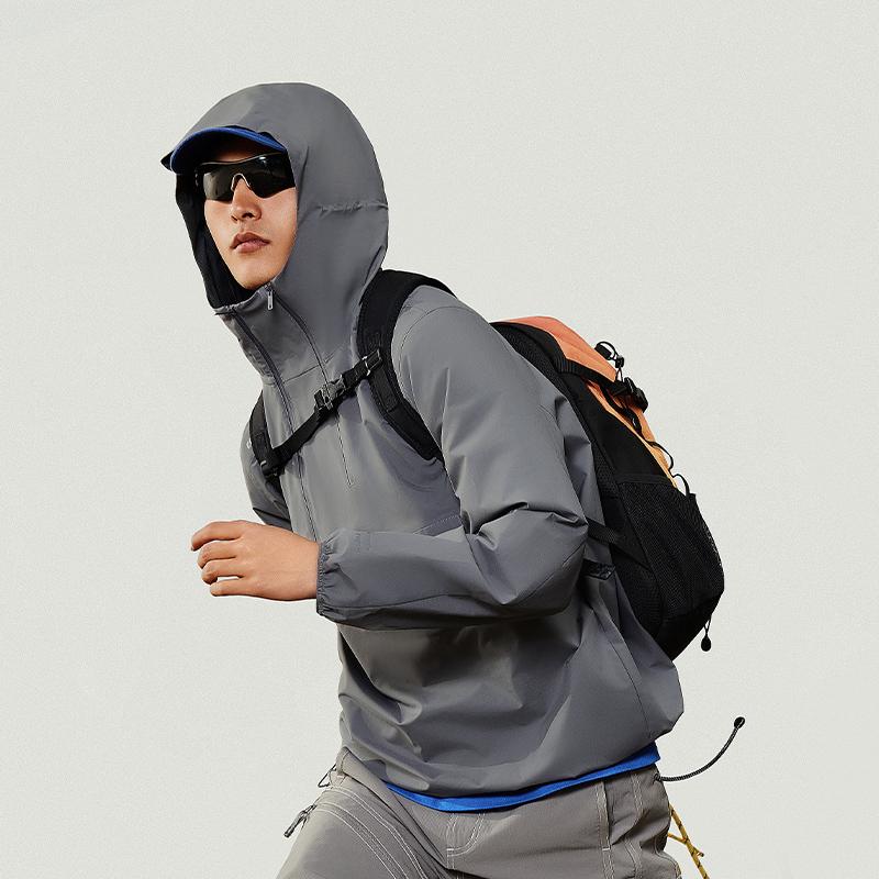 Li Ning CF Series Solid Color Outdoor Casual Zip Hooded Windbreaker Men Outerwear AFDU711-2