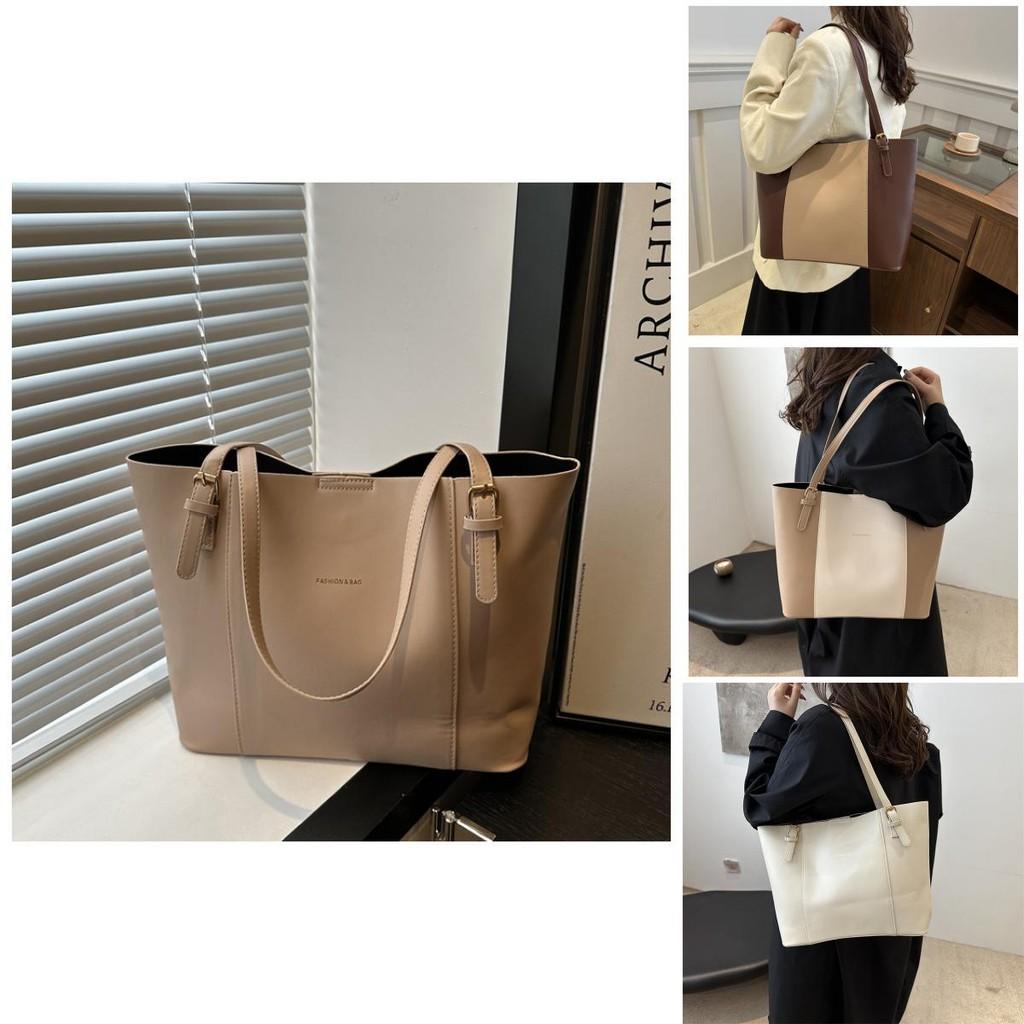 Chic Color Block Pu Large Tote Bag For Women Ideal For Everyday Use And Shopping