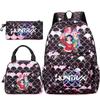 3Pcs/set Christmas KPOP Printed Backpack Handbag Pencil Case for Teenger Student Girl Boy Schoolbag Kid Bookbag Large Capacity Travel Bag Gift