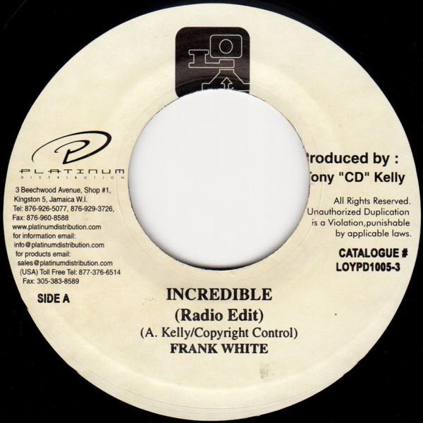 

7inch Record FRANK WHITE Incredible LOYPD10053 LOY Records 2001 Jamaica Reggae Ska Dub Used