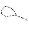 Rosary Necklace Gothic Inverted Cross Pendant Pagan Mysterious Silver Pentagram