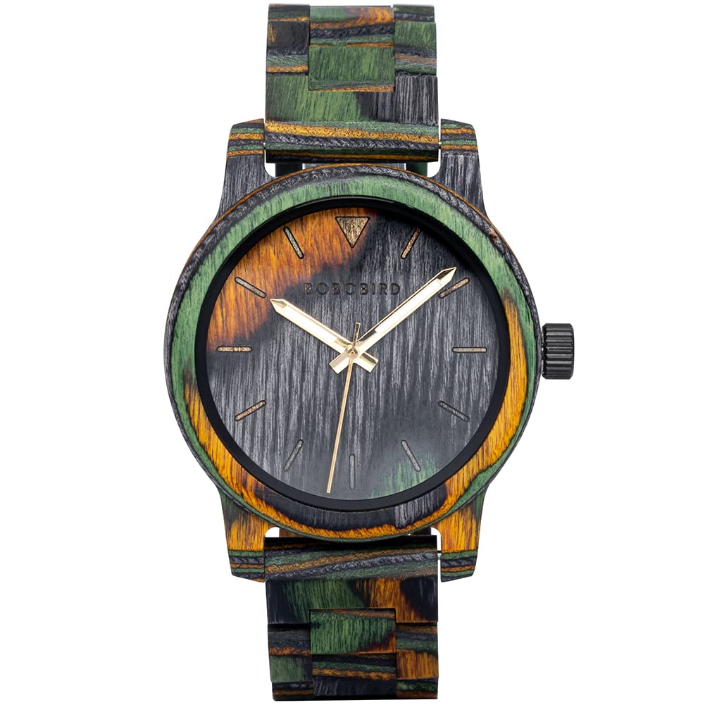 BOBO BIRD Men s Wooden Fashion Quartz Analog Watch, Handmade Wooden Watch for Men