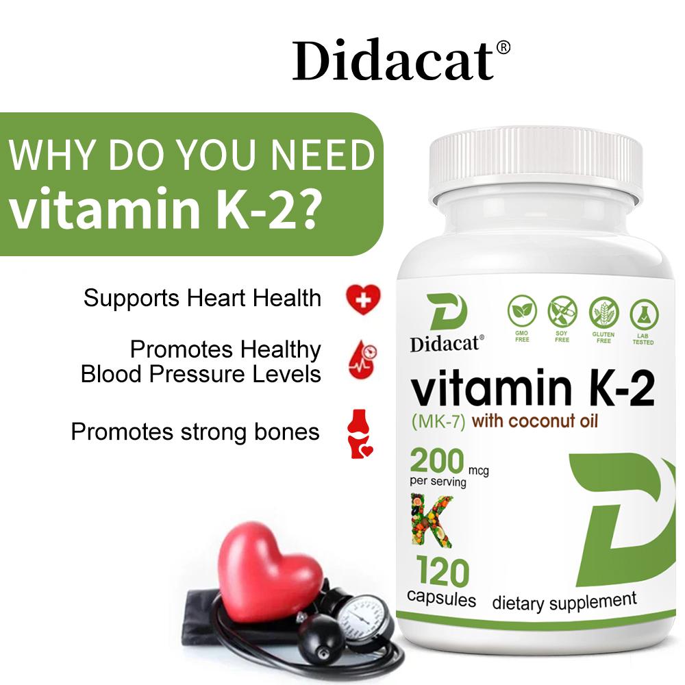 Vitamin K2 Coconut Oil Supplement Promote Strong Bone Heart Health 120 Capsules