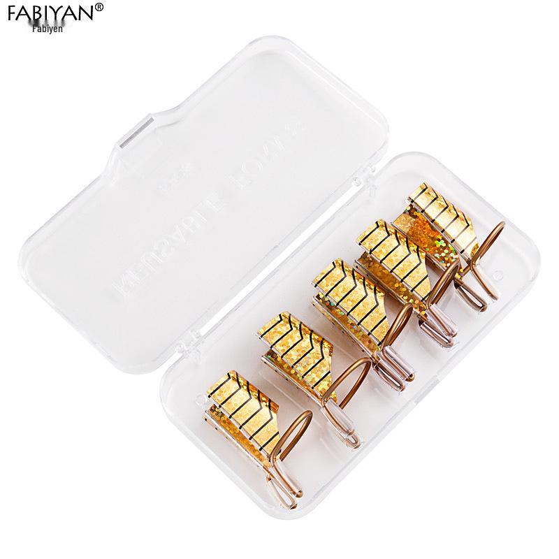 Fabi Yan 5-Piece Nail Extension Forms: Crystal Gel & Metal Aluminum Finger Sleeves.