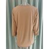 T-shirt uni à col rond et manches 3/4 pour femme - Haut décontracté à coupe ample
