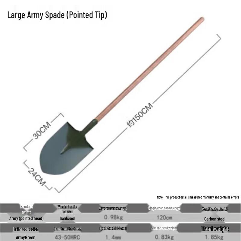 Kaisha Carbon Steel Engineer Shovel with Wooden Handle