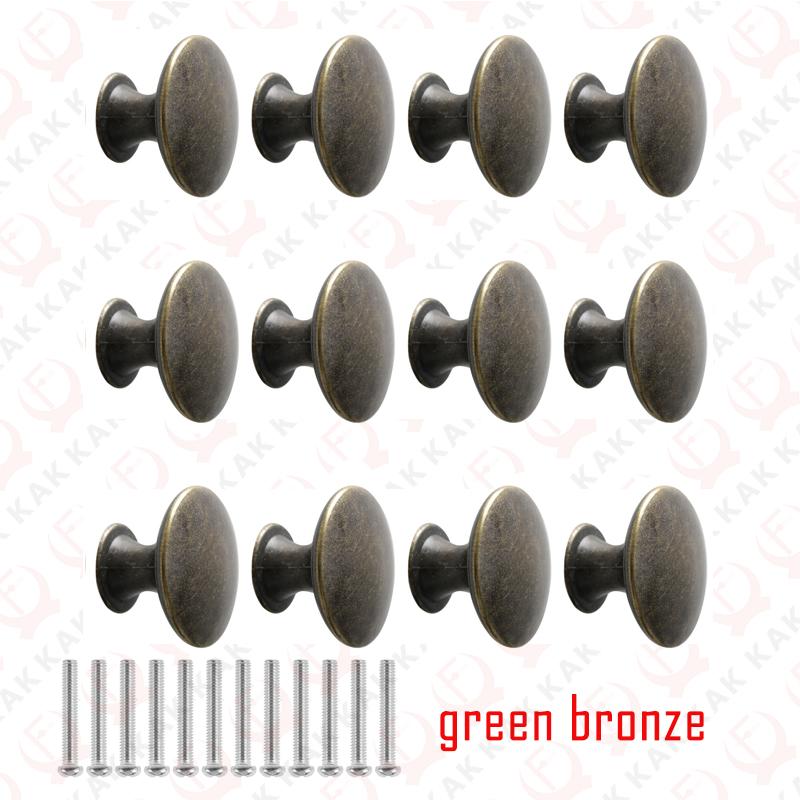

KAK 12PCS Vintage Bronze Furniture Knobs and Handles Black Kitchen Handle Antique Bronze Brass Drawer Knobs Door Hardware бронзовий