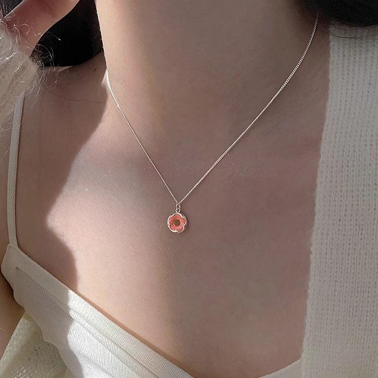 

S925 Pink Silver Pink Gannne Кольє жіночий ланцюжок Celacium Celasi