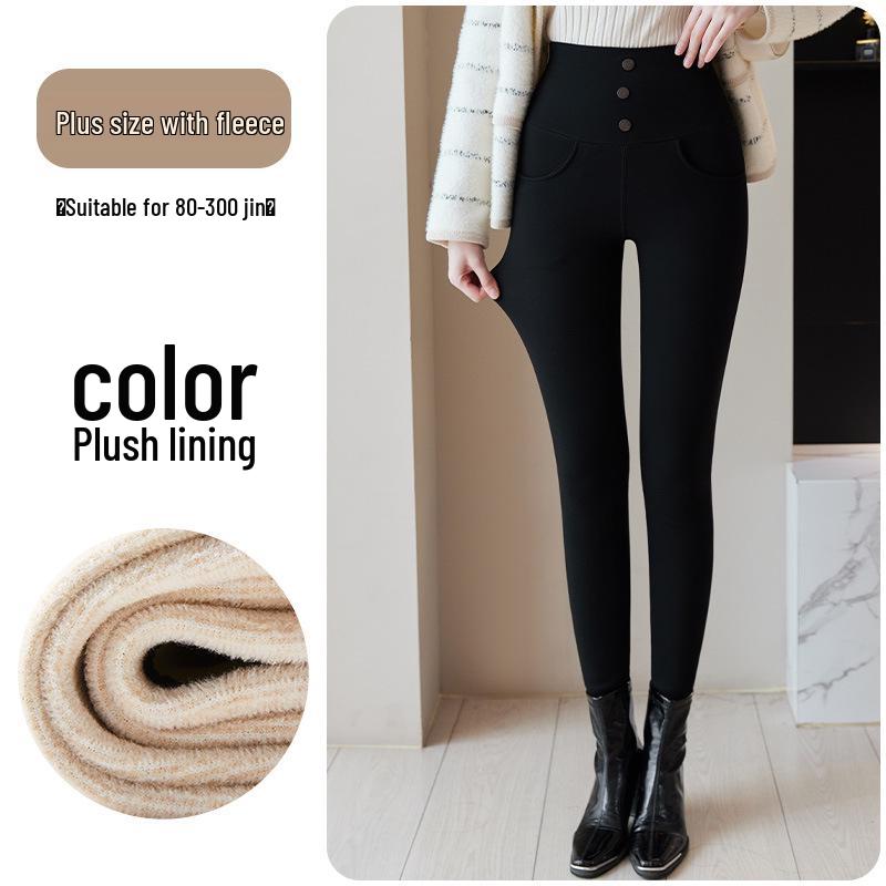 

High Waist Tummy Control Plus Size Velvet Pencil Pants for Autumn/Winter 4XL