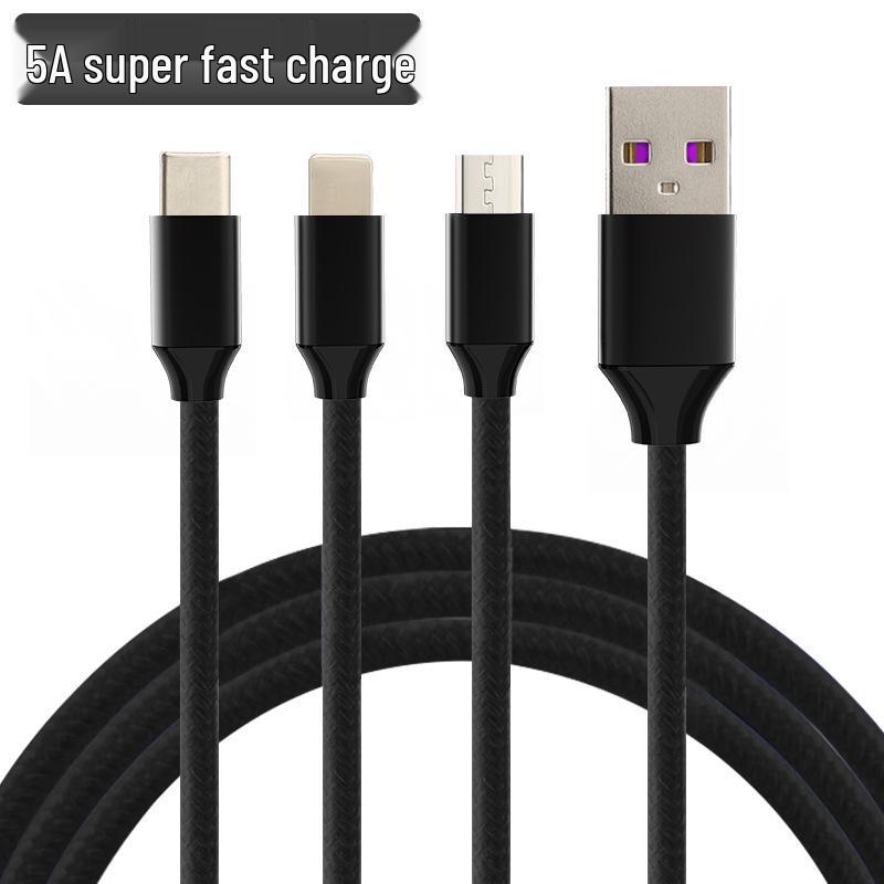 120W JIKE 3-in-1 Fast Charging Cable for Huawei, Android, & Apple Devices