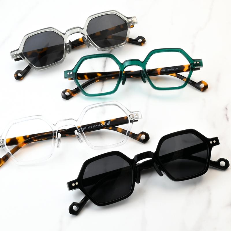 Vintage Brand Hexagon Small Frame Myopia Glasses Prescription Nearsight Anti Blue Light Women Eyewear