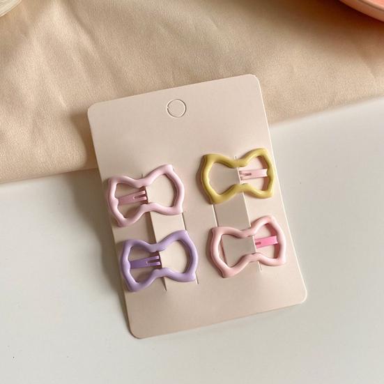 4Pcs Hairpins Hollow Star Heart Butterflies Shape Hair Clips Soft Macaron Colors Gentle BB Clips Kids Hair Accessories