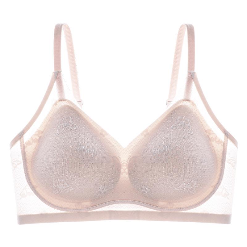 Lace Lingerie Women's Gathering Bra Breast Retraction Anti-sagging Fixed Cup Breathable Thin Bra Push Up Bra