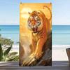 Fierce Tiger Downhill Oil Painting Print Beach Towel Sand Proof Pool Towel Summer Swim Outdoor Picnic Gym Camping Travel