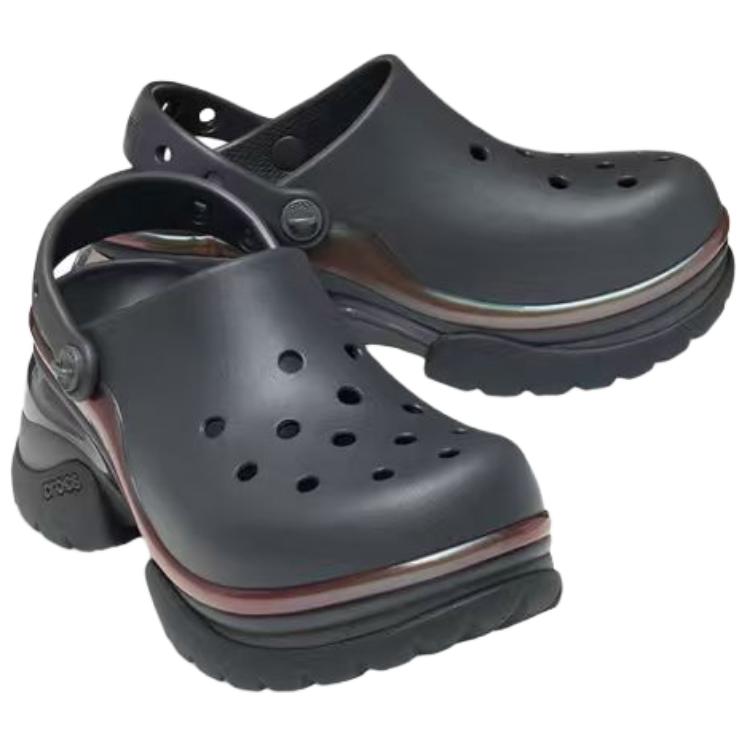 Crocs Little Dolphin Casual Retro Clogs Women clogs Black Sand Gray 212811-0LD
