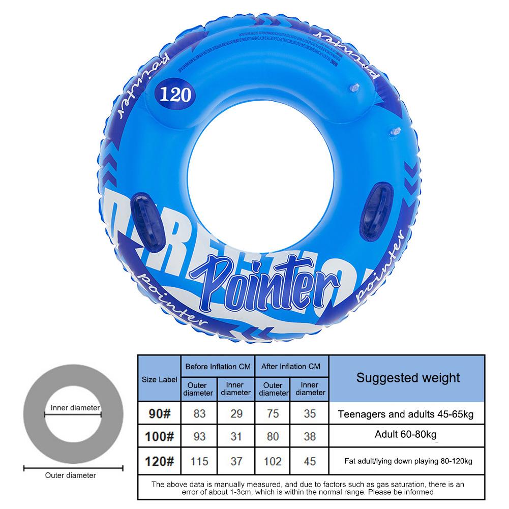 Thickened Swim Ring Tube Float Inflatable Swimming Ring with Handle Swimming Circle Inflatable Float Water Park Tube Kids Adults