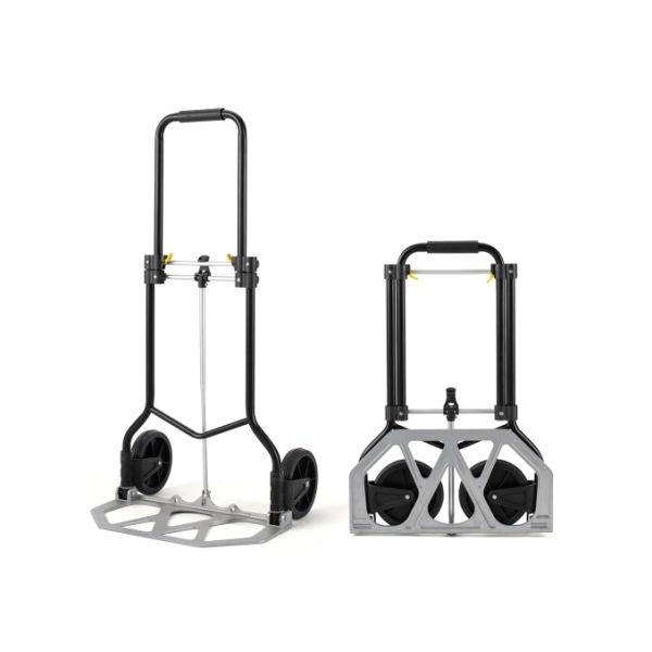 Hand-Pulled Folding Cart: Portable Luggage, Shopping & Cargo Hauler, Sturdy & Compact, Thickened for Heavy Loads.