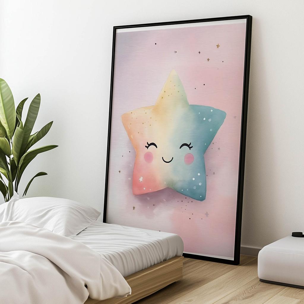 Pastelowa Gwiazdka Radości Pastelowa Gwiazdka Radości, 50X70 Cm, Bez Ramy, Płótno Premium Na Blejtramie