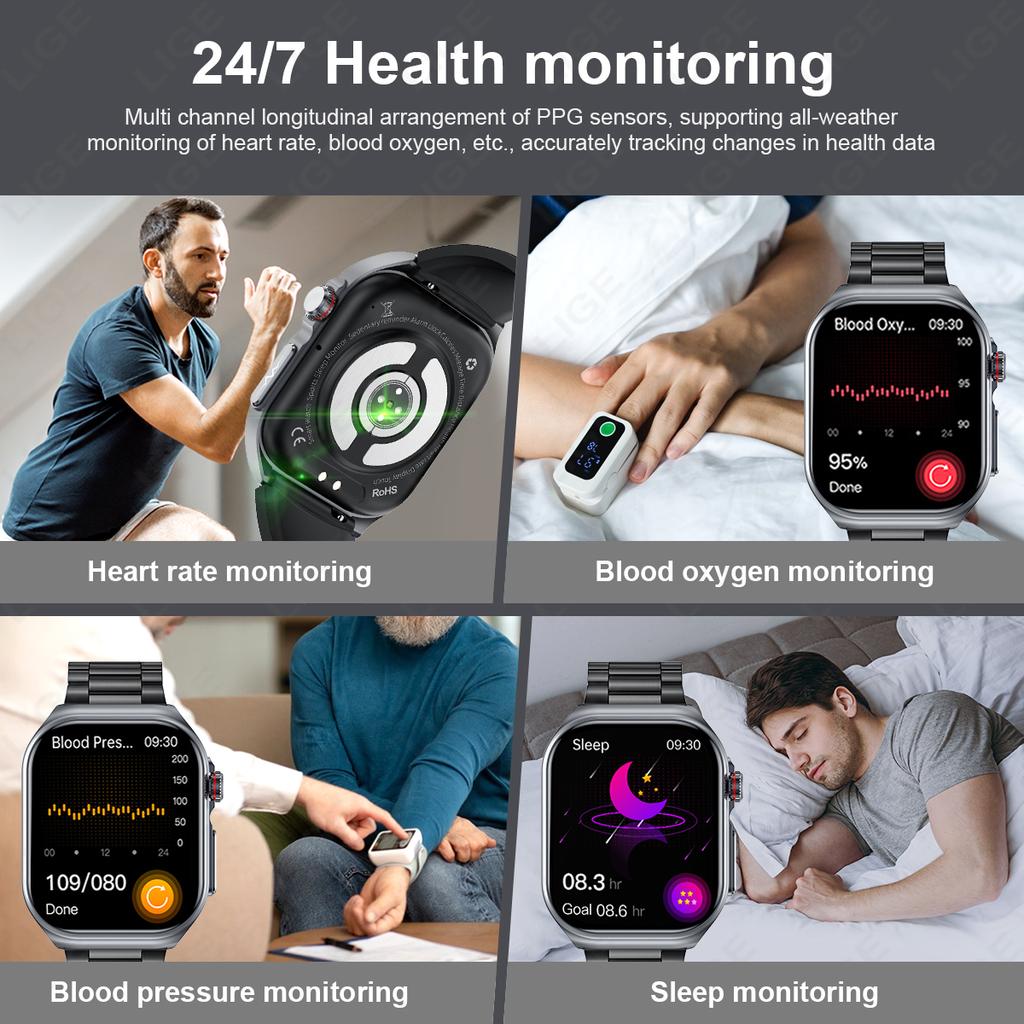 2025 New AMOLED Smart Watch ET585 Men ECG Blood Compositoin Health Monitoring Bluetooth Call Women Sports Fitness Tracker Smartwatch