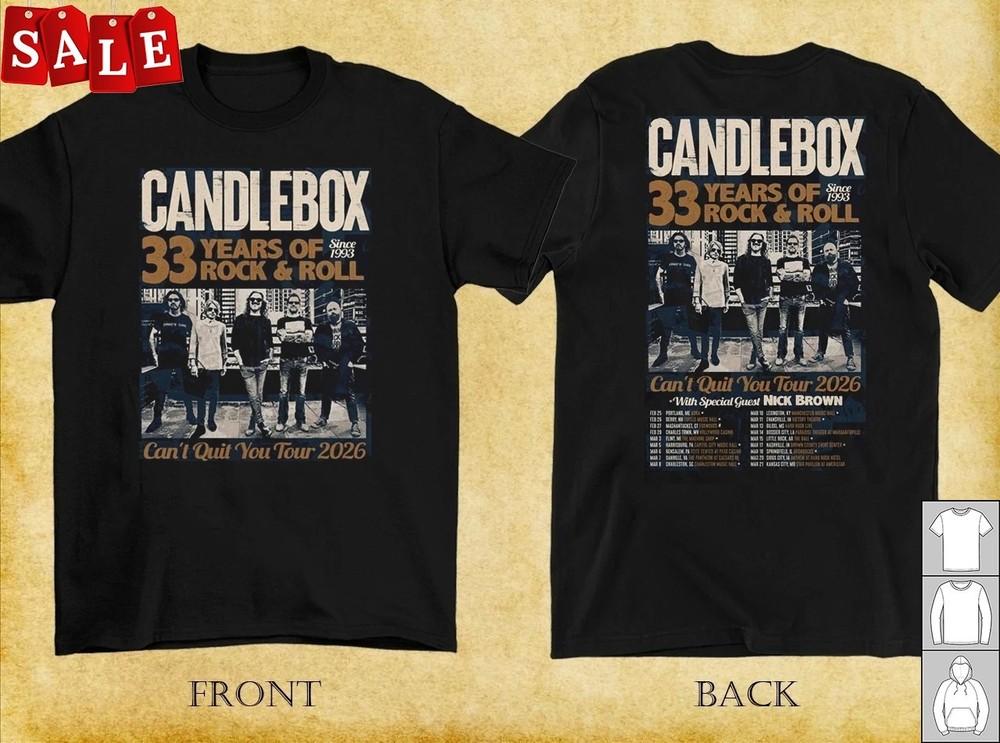 

New Popular Candlebox 2026 33 Years Anniversary Cotton Unisex S5XL Shirt WE747 Unisex T-Shirt XXL