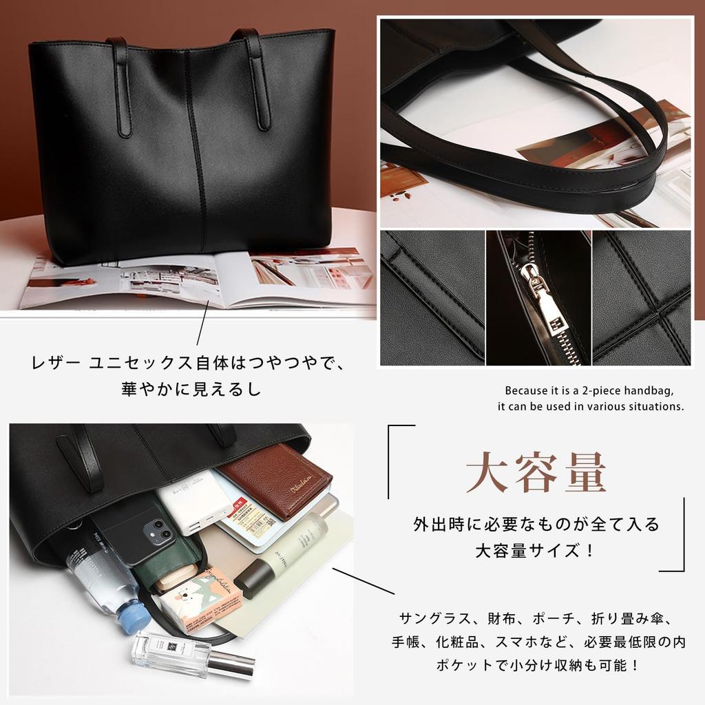 [MzcoYmm] Damen-Tragetasche, Handtasche, Umhängetasche aus Kunstleder, Großes Fassungsvermögen, Businesstasche, A4-Format, Leicht, Innentasche, Mit Reißverschluss,