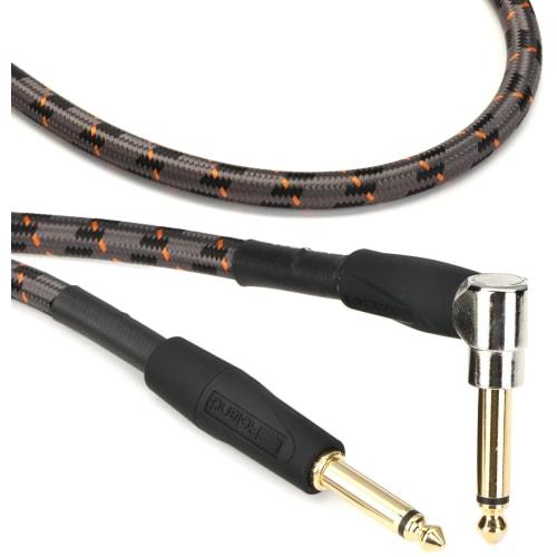 Roland RIC-G5A 1.5m Instrument Cable, Standard TR Male Straight to Standard TR Male L-Shaped Mono, Shielded, High-Purity Oxygen-Free Copper Wire for F