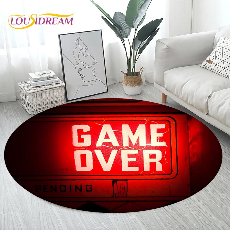 3D Cartoon Gamer Game Controller Area Rug Large,Round Carpet Rug for Living Room Bedroom Sofa Decor,Kid Play Non-slip Floor Mat