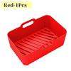 Black Silicone Air Fryers Oven Baking Tray Rectangular Replacement Kitchen Grill Pan Airfryer Kitchen Fried Chicken Basket Mat