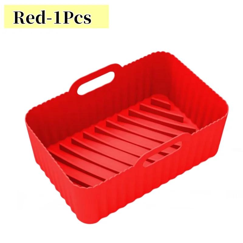 Black Silicone Air Fryers Oven Baking Tray Rectangular Replacement Kitchen Grill Pan Airfryer Kitchen Fried Chicken Basket Mat
