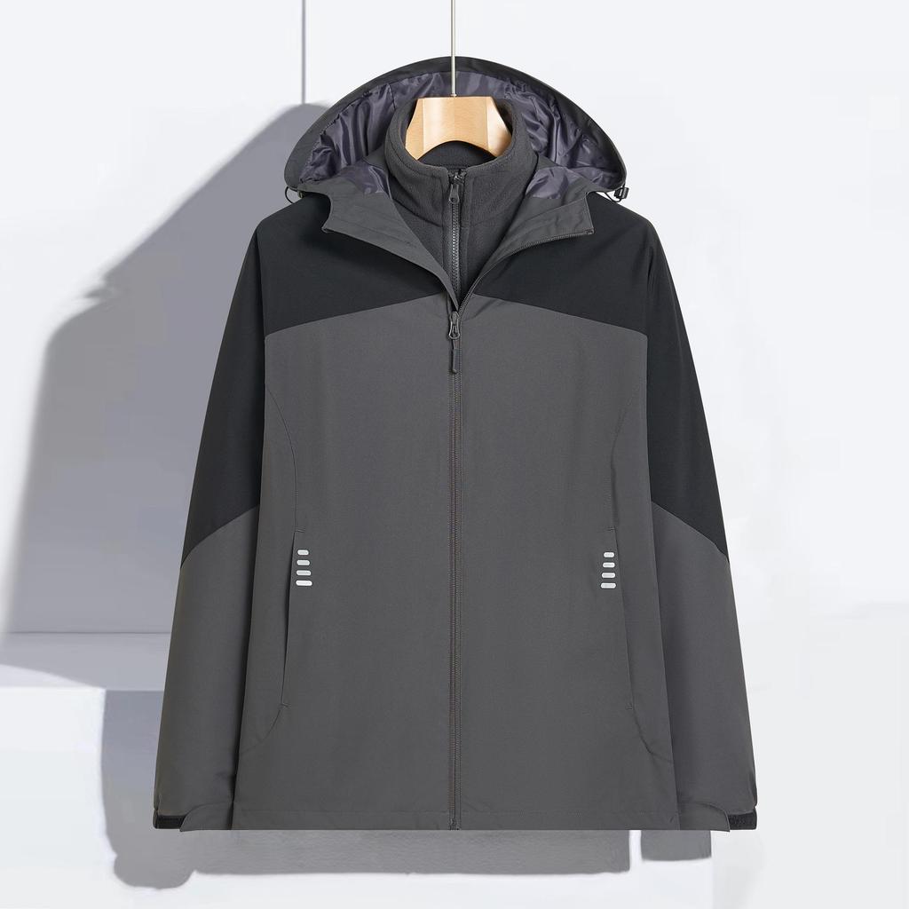 Herren Dreifach-Atmungsaktive Winddichte Warme Bergsteigerjacke