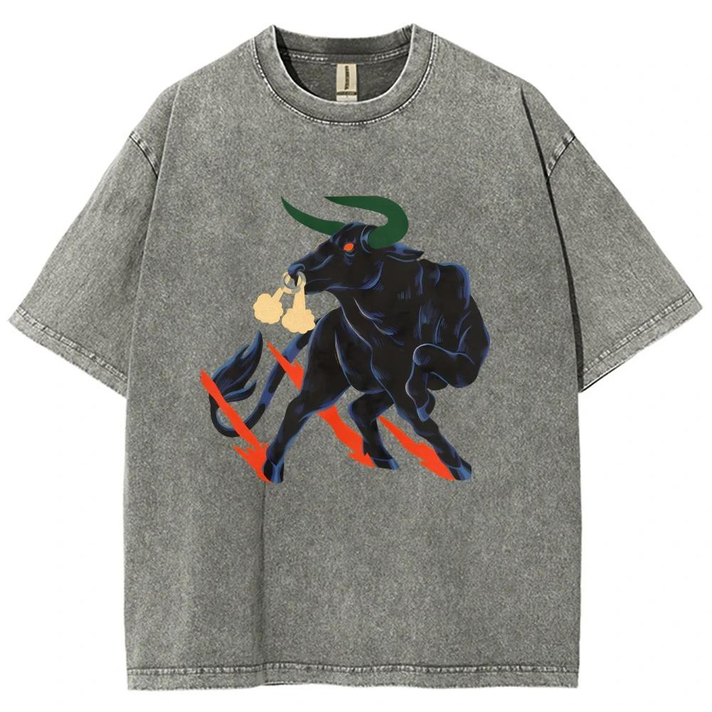 Cool Bull T Shirts Unisex Washed Tees Men Women Oversized Short Sleeve T-shirts Cotton Harajuku Graphic T Shirts