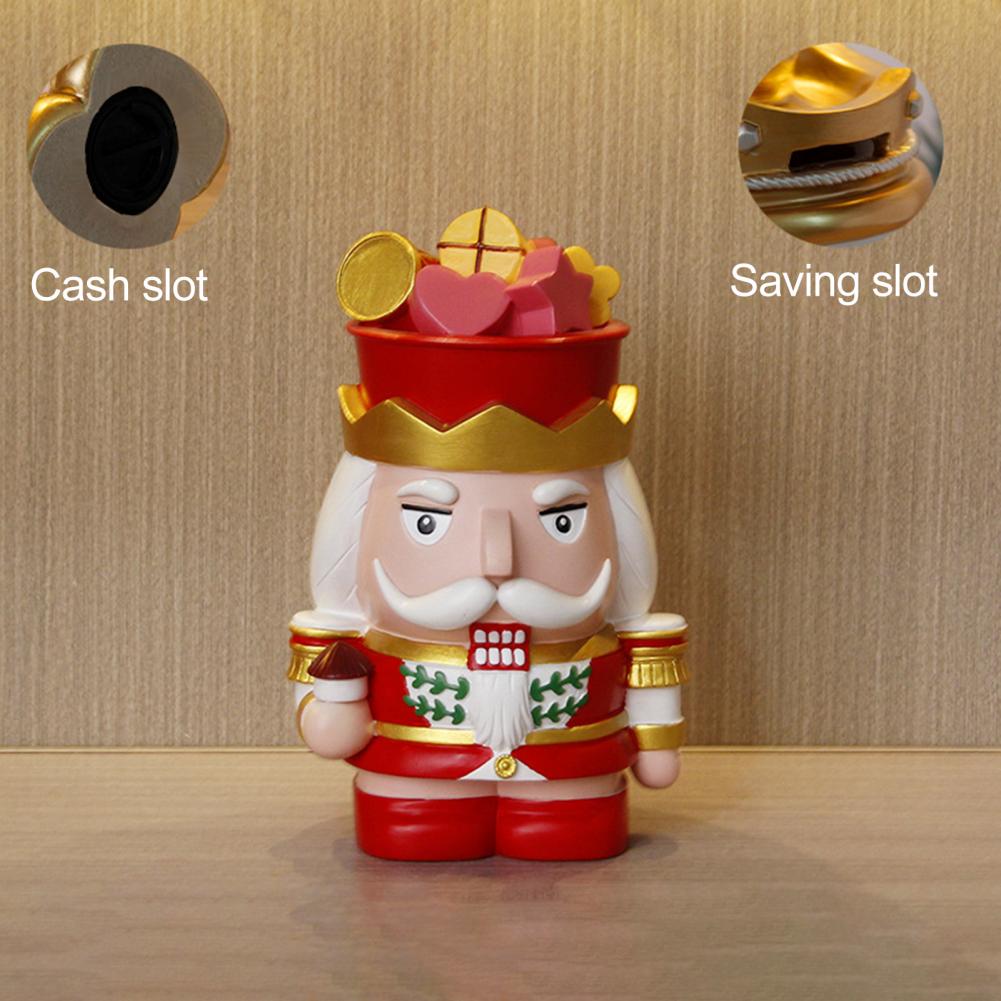 Nutcracker Soldier Money Box Resin Nutcracker Soldier Coin Bank for Saving Seasonal Cheer Multifunctional for Holiday for Kids