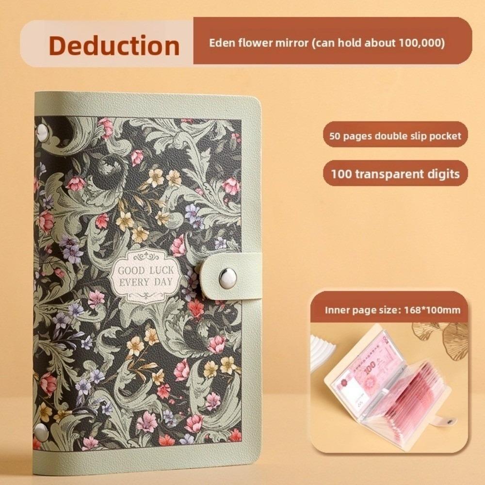 Large Capacity 100 Envelopes Money Saving Challeng PU Waterproof Budget Money Notebook Save Money Savings Challenges Sheets