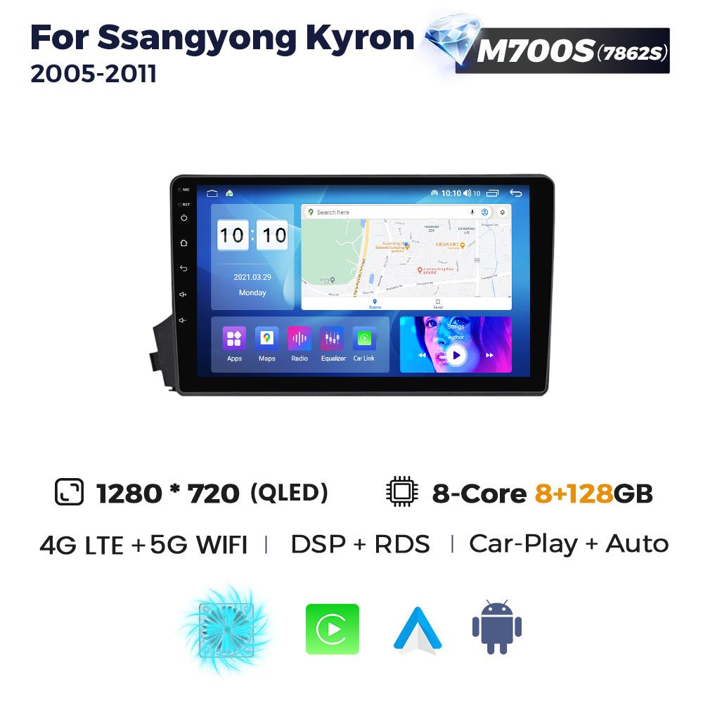 Navifly Wireless Carplay Android Auto Car Radio 2Din Stereo For SsangYong Kyron Actyon 2005-2011 GPS Head Unit Multimedia Player