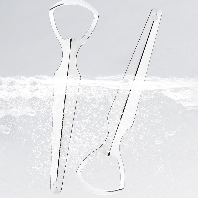 Tongue Scraper Cleaner For Adults & Kids Portable Stainless Steel Tongue Scraper For Removing Large Opening Tongue Cleaner Tool