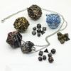 New Metal DND Dice Polyhedron Gambling Metal Dice Blue Bronze Copper Dice Set Party