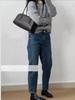 French-Style Niche Design Bag, First-Layer Cowhide Bowling Bost Bag, High-End Shoulder Underarm Handbag for Women