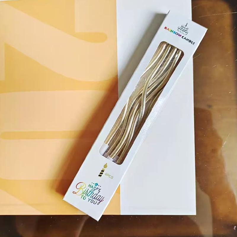 Dekorace na narozeninový dort Svíčka Retro zakřivená svíčka Párty zakřivená svíčka Nit Kreativní zapichovací ozdoba