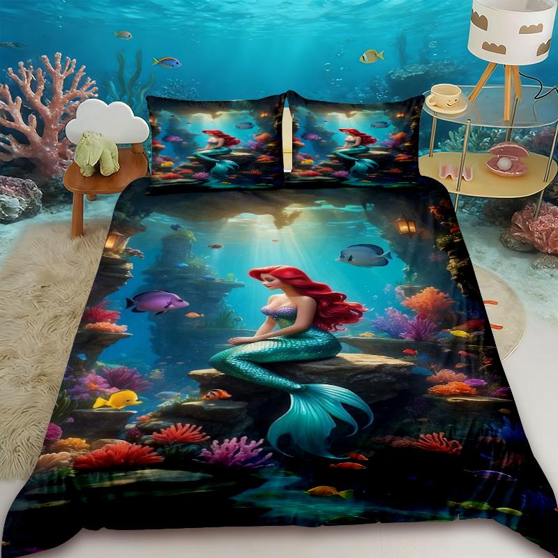 Princess Series Duvet Cover Set Fairy Tales Bedding Set for Home 3-Piece Set 1 Quilt Cover Anime Cute Printed Cartoon