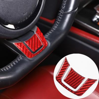 Für Jaguar F-TYPE 2013-22 Lenkrad Unteres Panel Verkleidung Rote Kohlefaser
