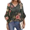 Blouses For Women Dressy Casual 3/4 Length Sleeve Womens Tops V Neck Tshirts Shirts With Flared Sleeve