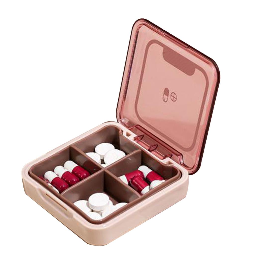 Portable Mini Medicine Box with Separate Compartments Plastic Waterproof Medicine Organizer for