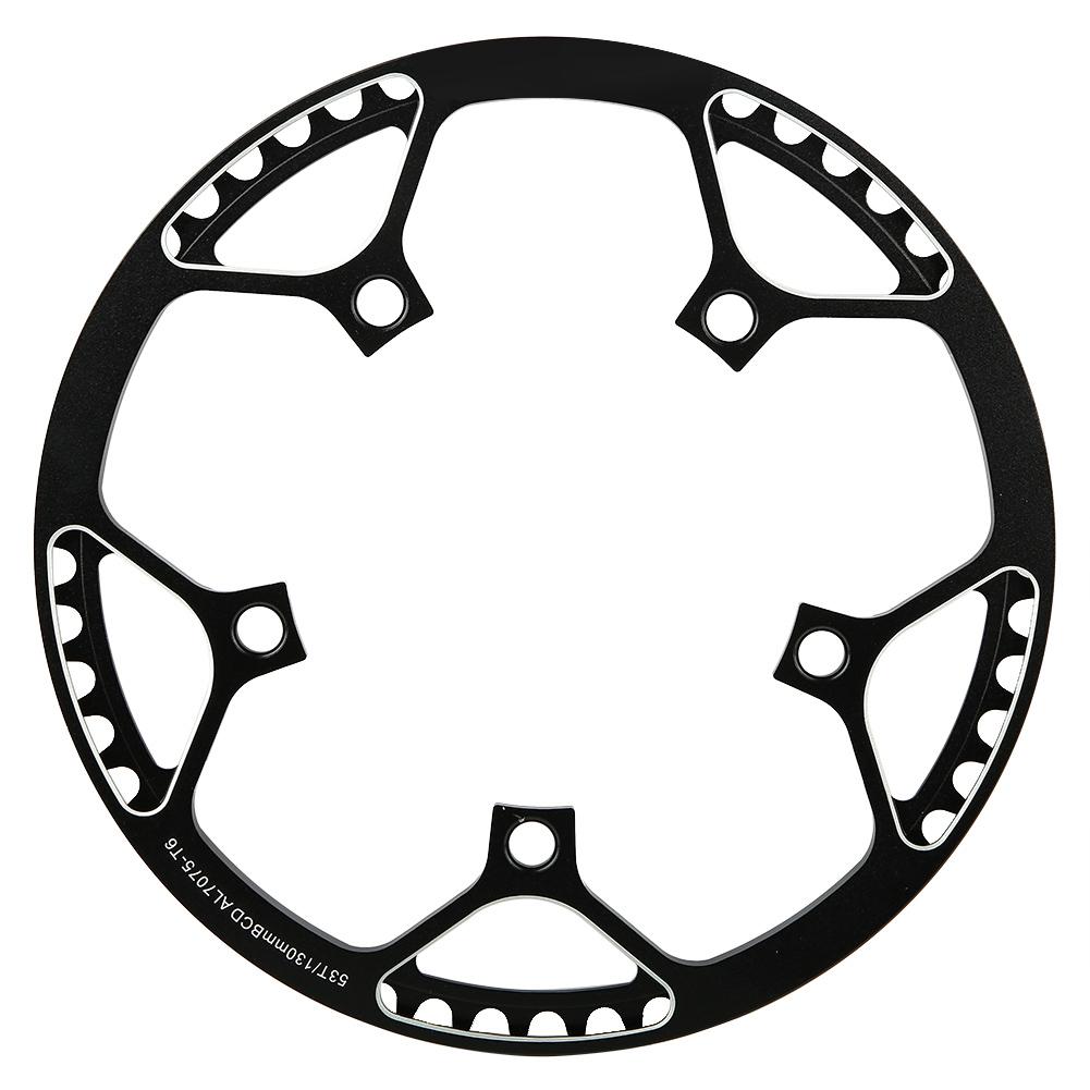 53T CNC Aluminum Alloy Mountain Bike Single Crank Chain Repair Parts (Black)