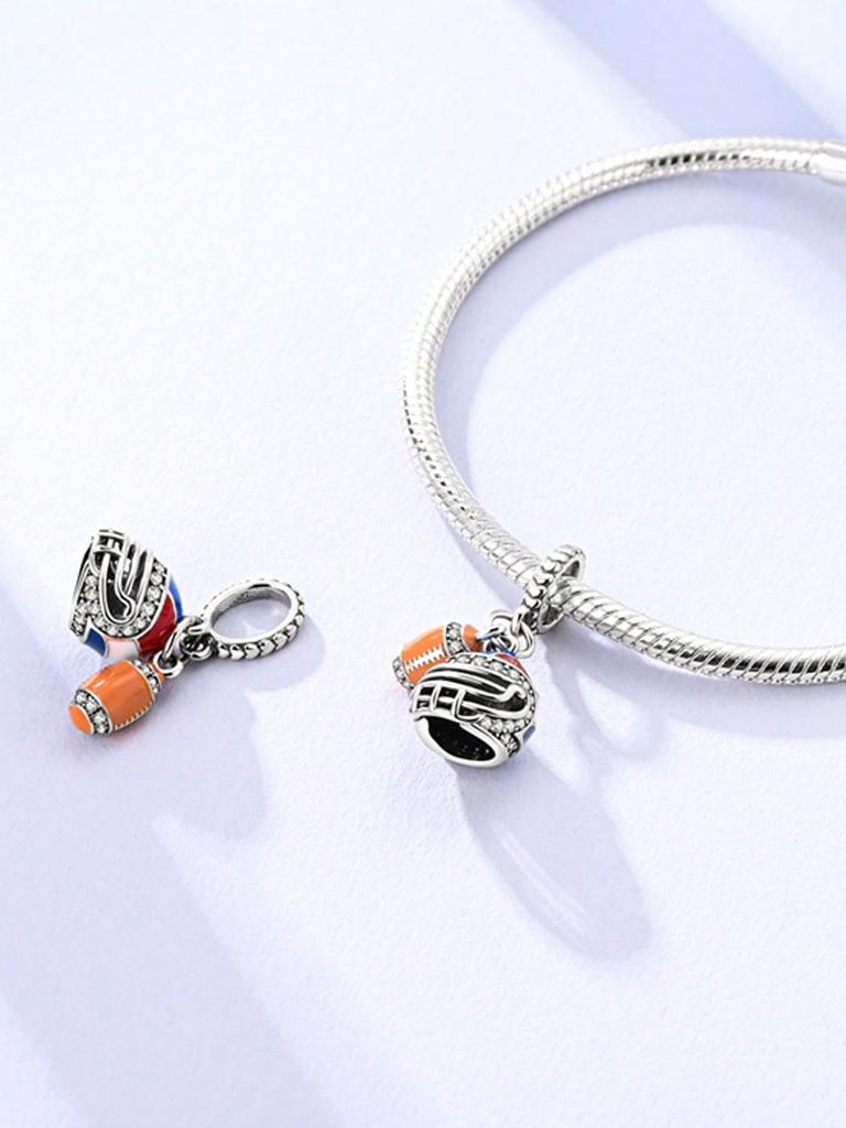 Basketball Sports Beads Charm Copper Plated Fit Charms Copperoriginal Bracelet For Jewelry Making Diy Charm