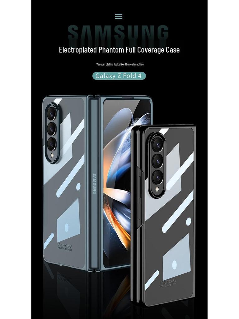 Samsung Fold4 Electroplated Phantom Transparent PC Hard Shell Case - Solid Color, Foldable Protection