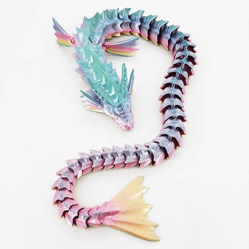 3D Printed Water Dragon Antistress Full Body Joints Creative Toys Crafts Ornaments Home Desktop Decoration Figurines Statue Gift