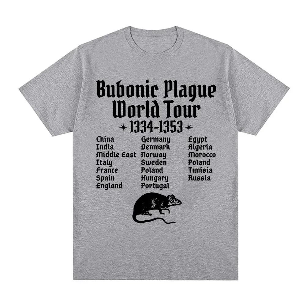 Bubonic Plague World Tour Tshirt Unisex Wounisex Funny Mouse Rat Meme Gothic T Shirt Vintage Casual Oversized T Shirts Streetwear Bla
