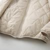 Men's Hooded Cotton Jacket with Mulberry Silk, Diamond Pattern, Winter Casual Outerwear.