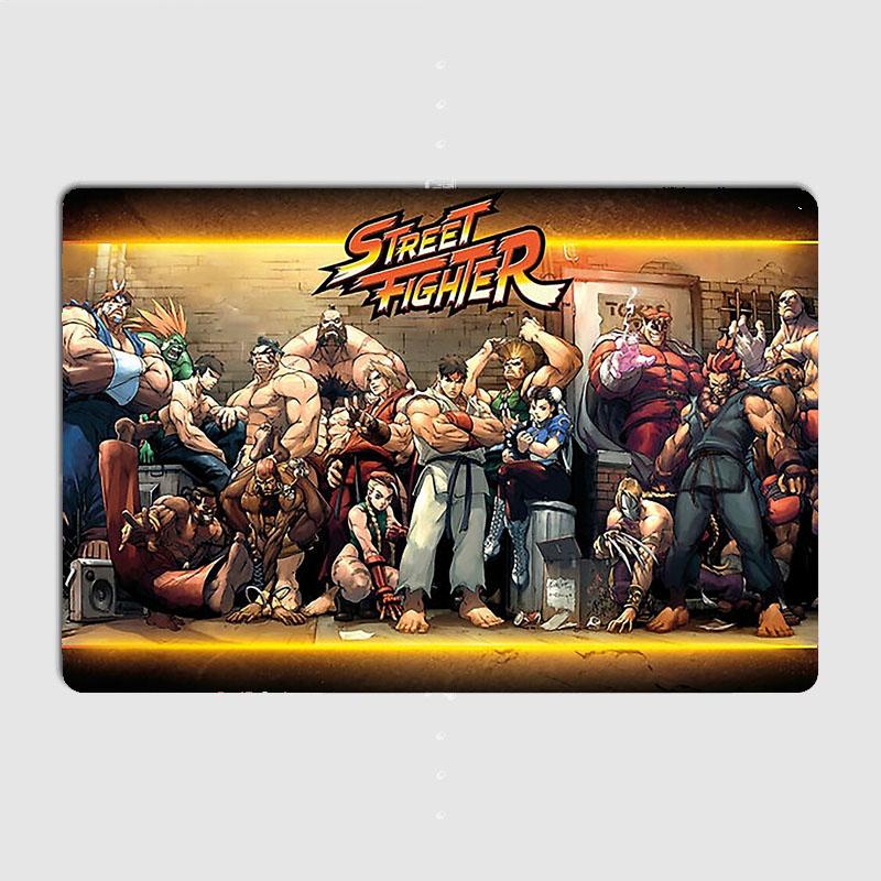 

Street Fighter legend Retro Posters Metal Sign Tin Wall Decor Club Garage Kitchen Room Decor Custom Tin Home Decor 20x30cm（7.8x11.8inch）